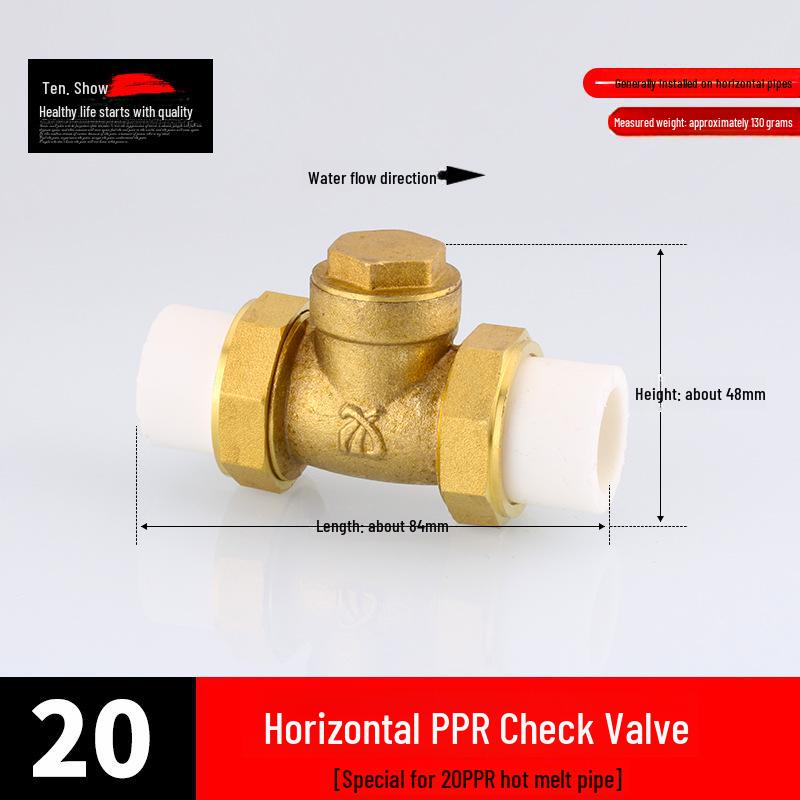 Miedziany zawór zwrotny pionowy i poziomy 4/6 punktów, 1 cal do rur wodnych i grzejników