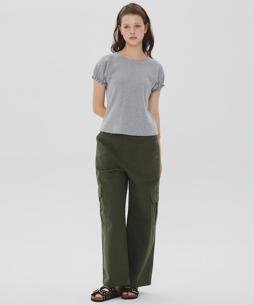 Nyuluki Balloon Sleeve T-Shirt_Melange Gray