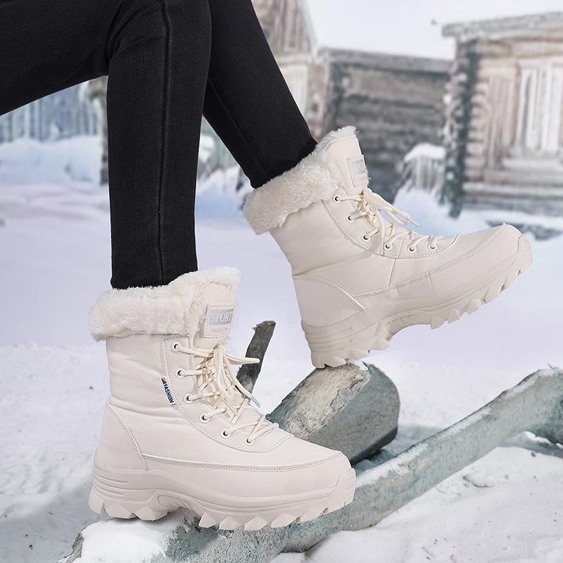 Women's Non-slip Fleece-lined Winter Ski Boots for Northern Tourism