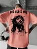 Printed Tshirt For Unisex New Summer Fashion God Bless You Jesus Portrait Printed Tee Machine Washable Sxxl