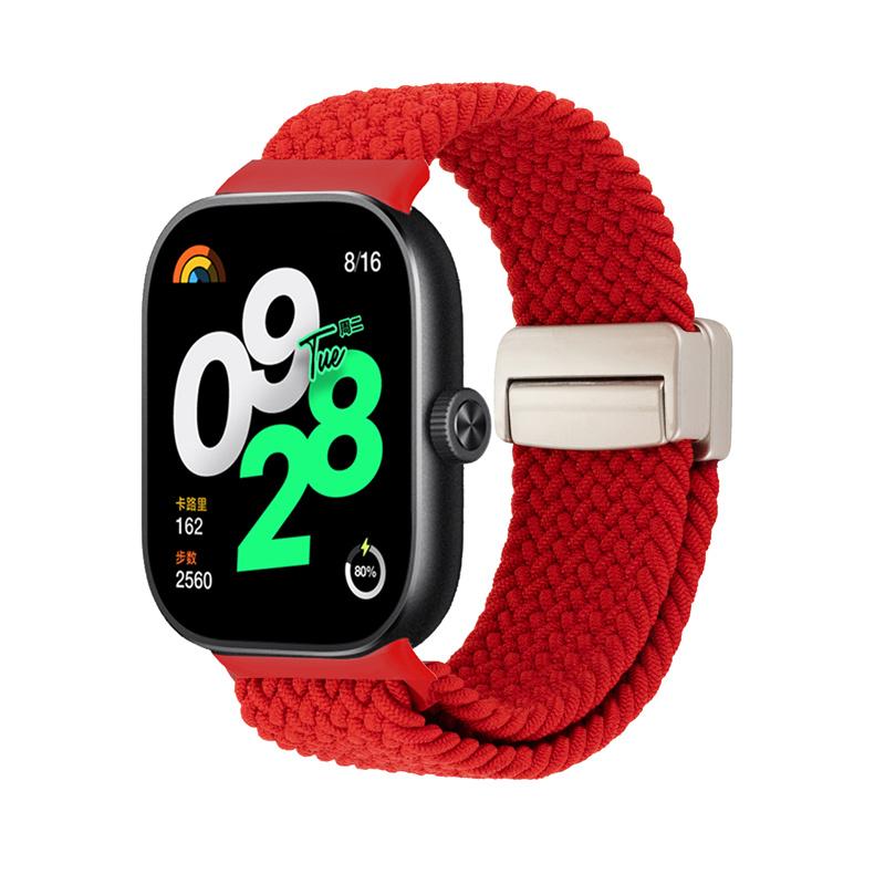 

Магнитный ремешок для Xiaomi Redmi Watch 5 4 ремешка плетеная петля регулируемый спортивный нейлоновый сменный браслет correa Miband 9 pro 8Pro band For Redmi watch 5 красный
