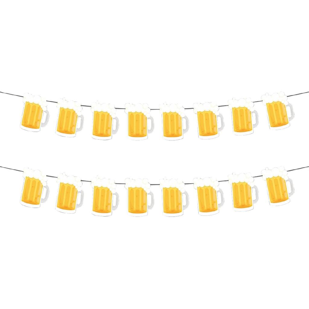 Beer Birthday Banner Beer Mug Pennant Banner for Beer Party and Birthday Wedding Party Supplies