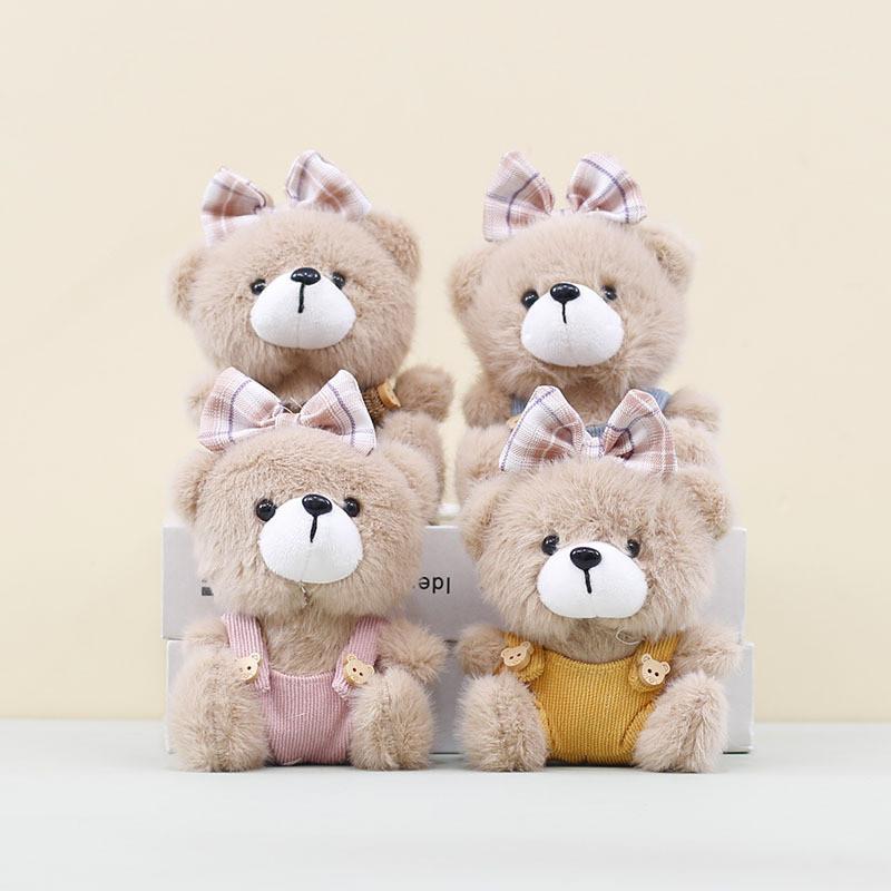 Adorable Bear Cartoon Plush Keychain With Pp Cotton Filling For Decor Bag