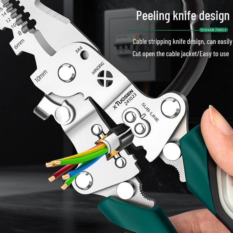 Tuosen Multifunctional Electrician's Wire Stripping and Crimping Pliers