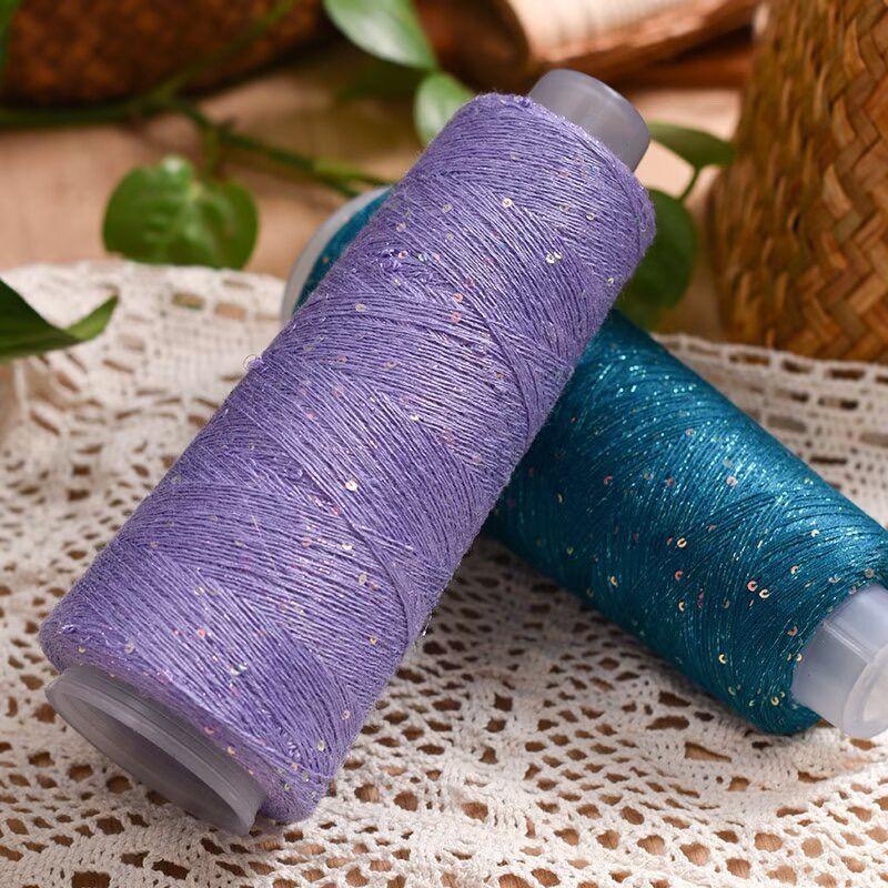 100G Yarn Colorful Beads Sequin Wiring Silk Wool Knitted Sweater DIY Hand-woven Thick Thread Material DIY Knitting
