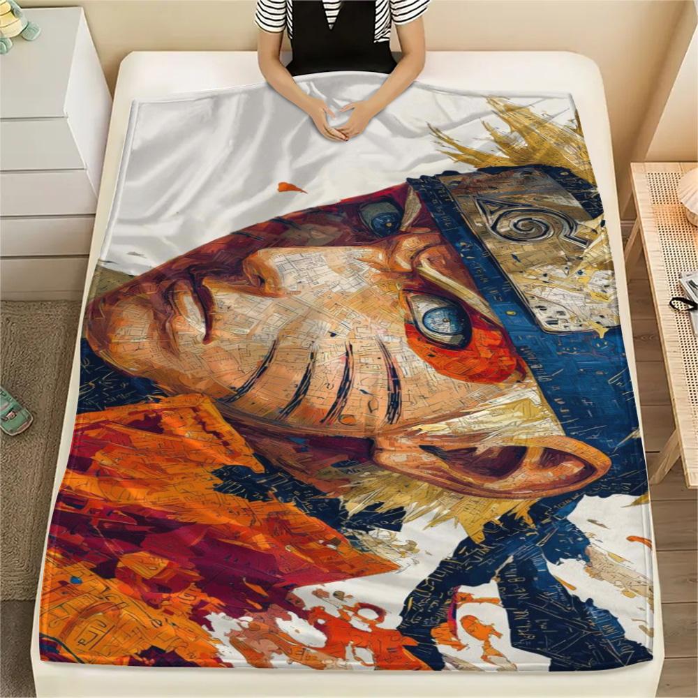 Naruto Uzumaki Indoor Leisure Essential Flannel Blanket, Warm Printed Cover for Furniture Use and Picnic Travel.-TING