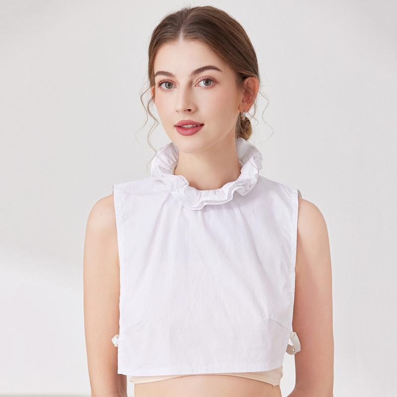 Perfect Match Layer Pleated Stand Detachable Collar Neck Half Top Shirt Decorative Ladies False Blouse Collar Neckwrap Sweater Accessories