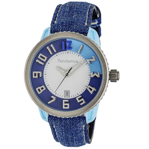 

TENDENCE Women s CRAZY Medium Watch (TY930110-DE-AM), Quartz Movement, 10 ATM Water Resistance, Mineral Glass, Blue Dial, Nylon/Stainless Steel [Paral