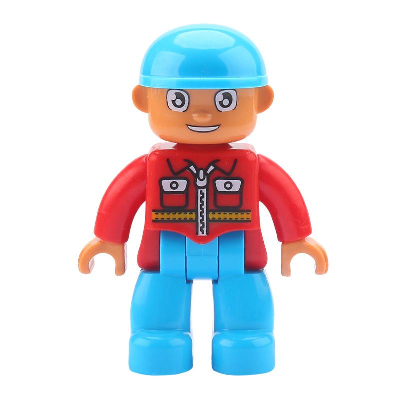 Big Building Blocks Boy Girls Family Policemen Figures Doll Compatible Duplos Children Kids Self Locking Bricks Assemble Toys