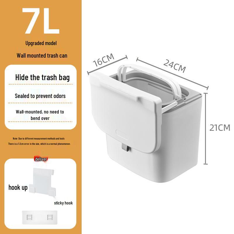 Ścienny Kosz na Śmieci do Łazienki z Pokrywką, Duża Pojemność do Przechowywania Odpadów z Kuchni i Papieru Toaletowego