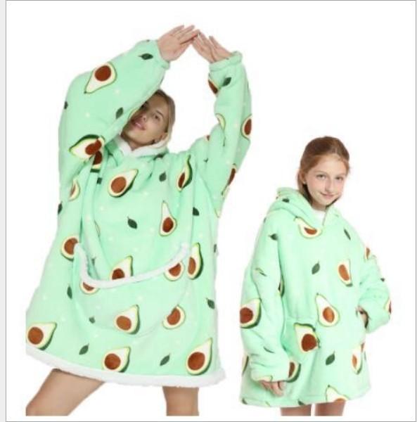 Cartoon Lunch Break Blanket Avocado Cold Suit New Lazy Suit Hooded Sweater Blanket Warm Tv Blanket