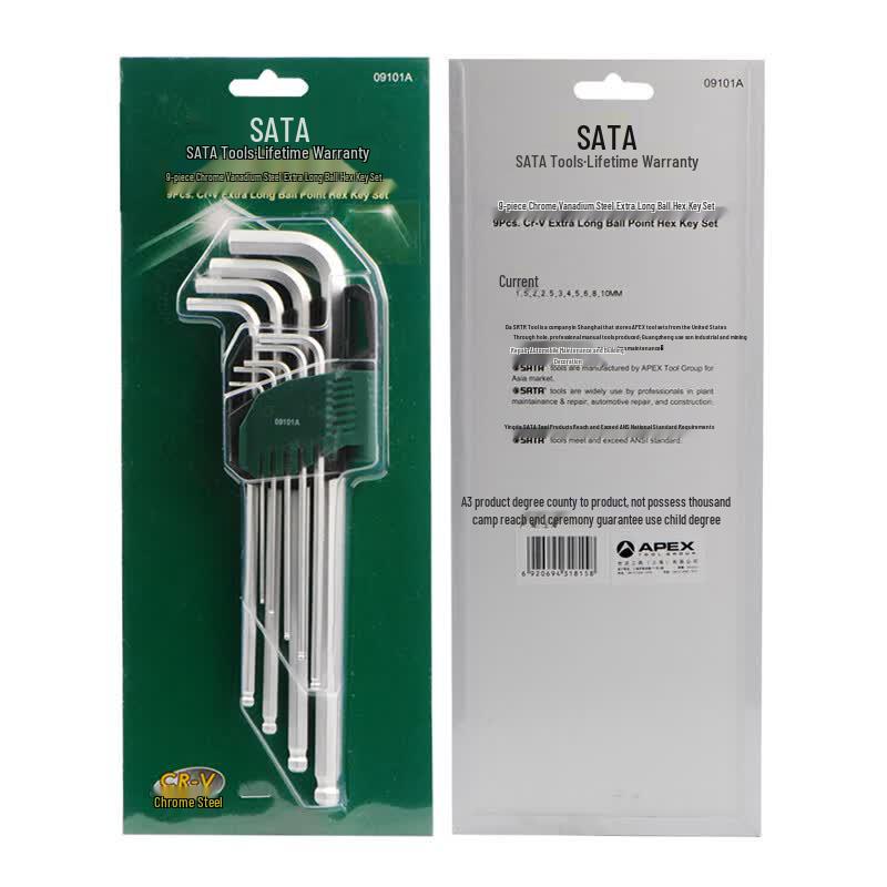 SATA 9-Piece Hex Key Set
