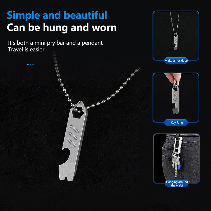 Multifunctional Keychain Crowbar Bottle Opener Scale Hexagonal Wrench Edc Outdoor Tools