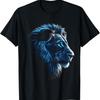 Lion Artwork - Blue Eyes Zoo Animal Lion T-Shirt