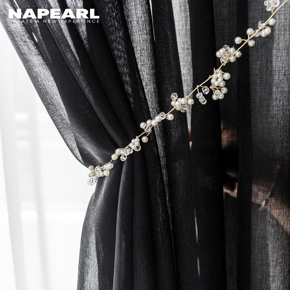1PC NAPEARL Simple Elegant Tulle Sheer Curtain Solid Color Window Screening for Living Room Bedroom Home Decor