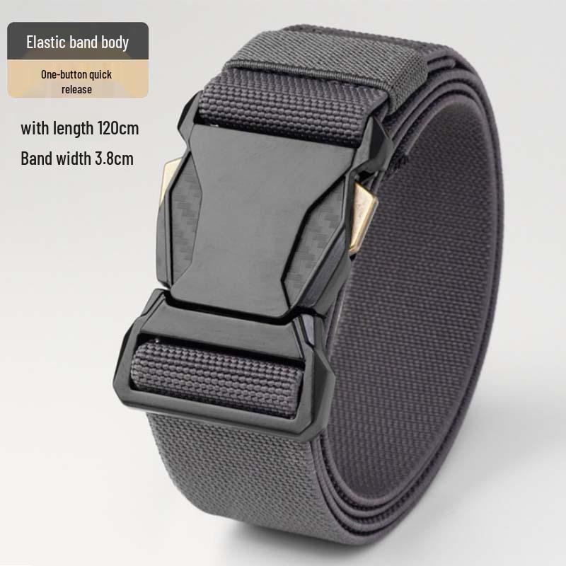 Men's Adjustable Leather Tactical Belt: Elastic, Versatile, Casual, Outdoor Training, Workwear