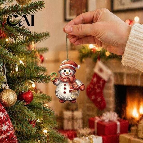 Winter Holiday Door Decorations 12/24/36Pcs Gingerbread Christmas Outdoor Decorations, Hanging Ornaments, 2D Double Sided Wooden Tree Xmas Decor