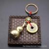 Large Brass Round Gourd Keychain Pendant for Car Accessories