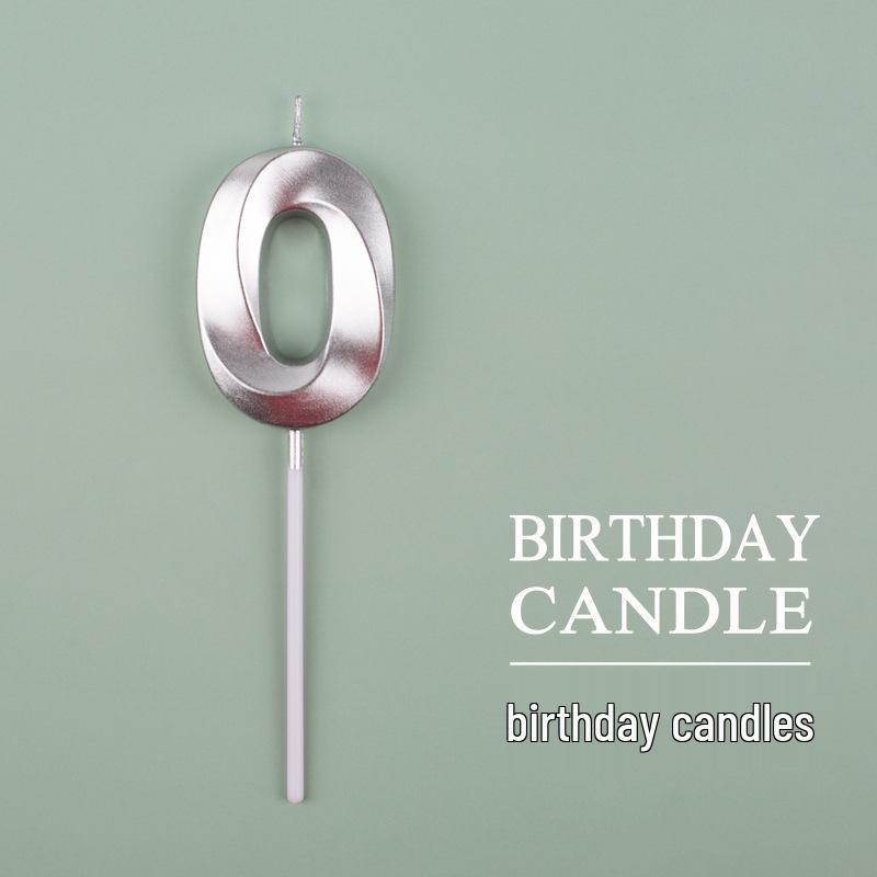 Gold and Silver Number Candles for Birthday Cakes - Pink Exquisite Design