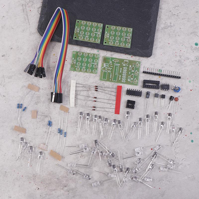 Cd4017+Ne555 Rot Weiß Blau LED Wasserlicht Produktion DIY Kit Löten Lernen Elektronisches Modul Ersatzteile Tj-56-715 DC 12V