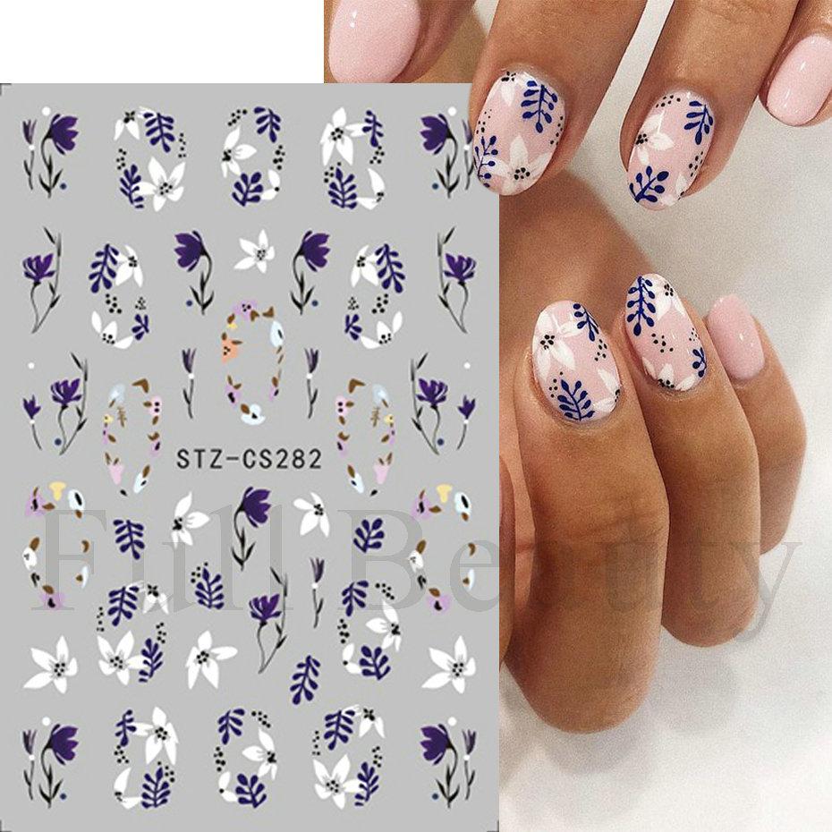 Nail Art Sticker Autumn And Winter Lace Sweater Flower Small Flower Branch Small Fresh Adhesive Nail Sticker
