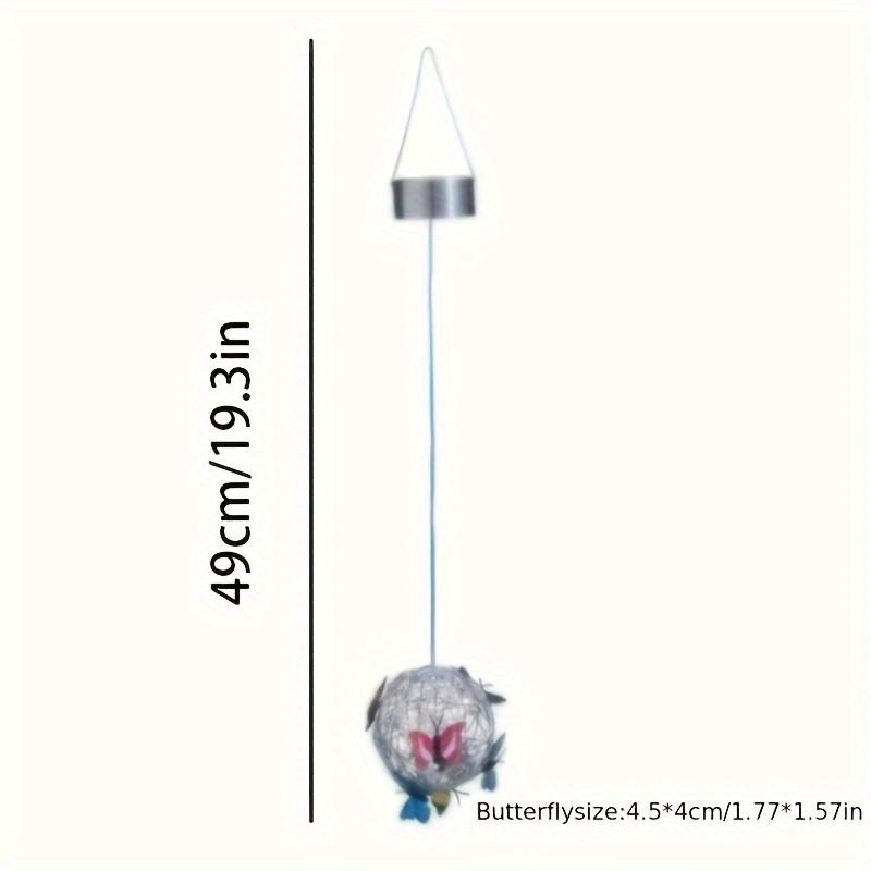 Zonne-energie Vlinder Bol Lantaarn, Buiten Hangend LED Licht, Plastic Opladen op Zonne-energie, Decoratief Tuinlicht