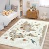 Tappetino Stampato con Mappa del Mondo di Animali Carini, Tappeto Morbido per Camera da Letto dei Bambini Soggiorno, Tappeto Educativo per Arredamento Casa
