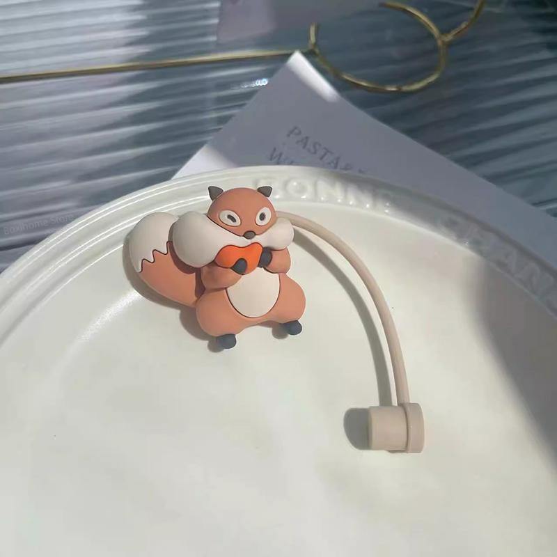 Kawaii Silikon-Strohhalmabdeckung für 7-8mm Cartoon Lebensmittelqualität Silikon Staubdicht Hitzebeständig Strohhalm-Stopfen Kappe Schnabeltassen Zubehör