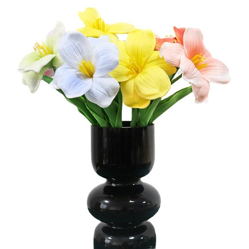 40cm Smiling Brownie Tulip Simulation Flower Wedding Bouquet Fake Tulip Interior Decoration PU Simulation Tulip
