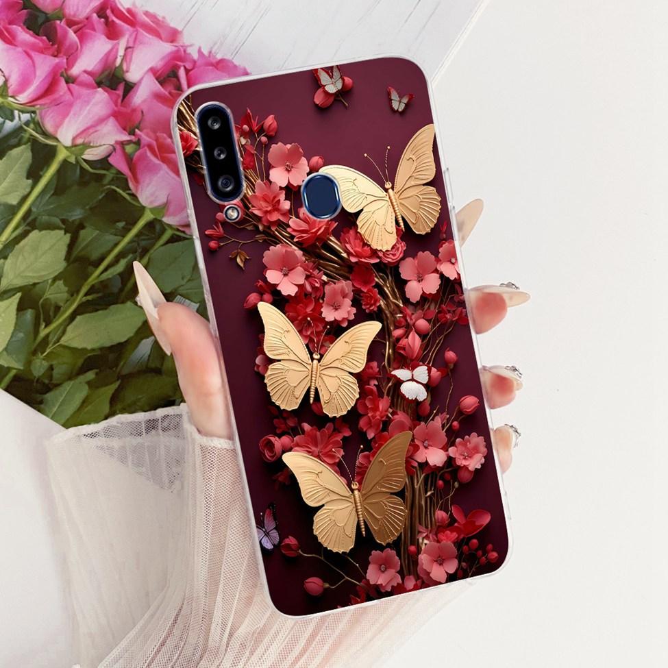 Clear Cover For Samsung A20s Case SM-A207F Cute Fashion Butterfly Funny Painted Casing For Samsung Galaxy A20s SM-A207M SM-A2070
