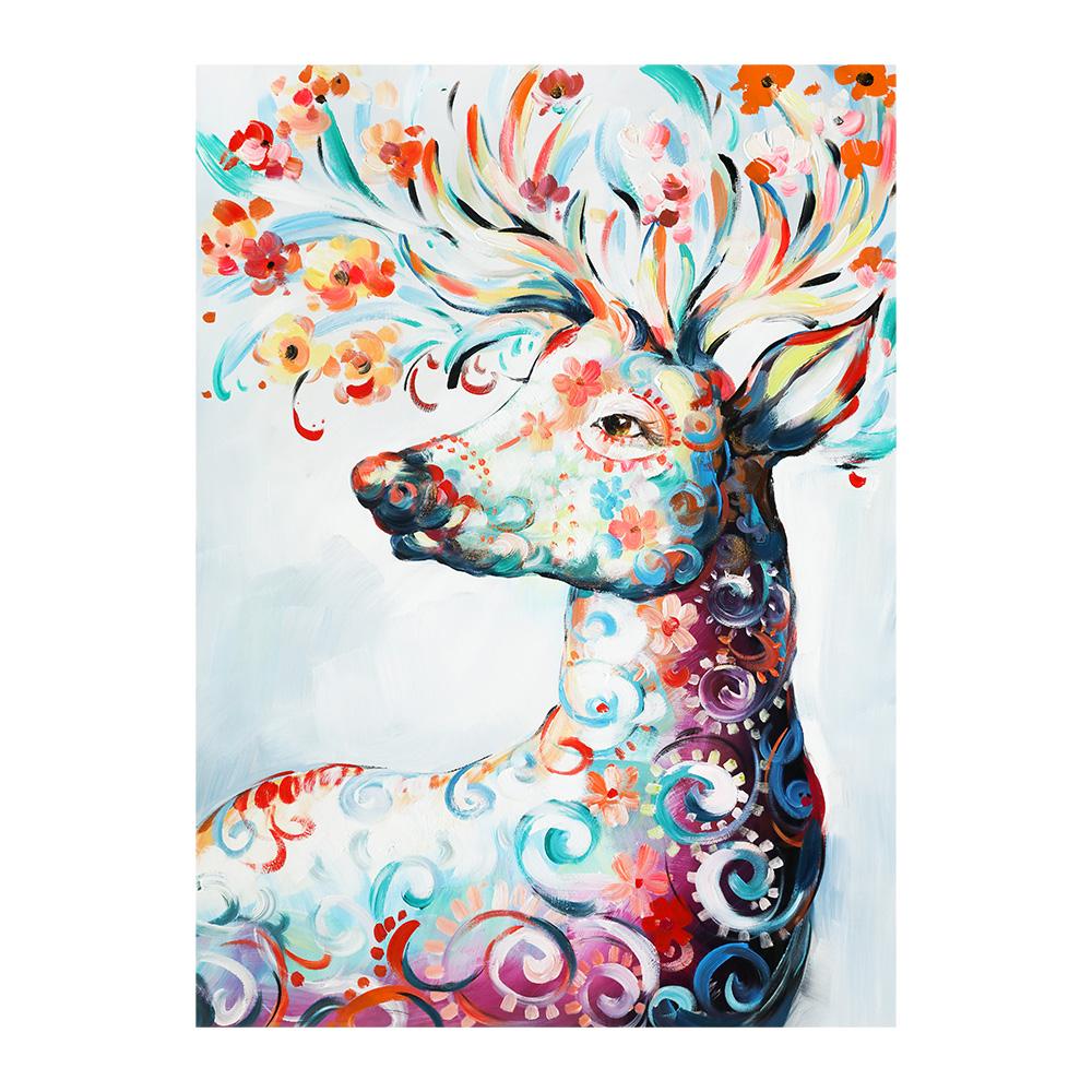 Abstract Deer Face Nature Animal Abstract Art Posters Prints Canvas Painting Minimalism Wall Art Pictures for Interior Home Decor