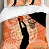 Basketball Bettwäsche-Set für Schlafzimmer Bett Zuhause Basketballspieler Silhouette Athlet Wettkampf Bettbezug Steppdeckenbezug Kissenbezug
