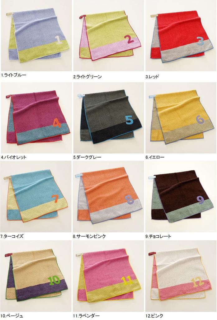 Tanaka Sangyo Imabari Towel Bath Number Light Blue Towel, Color, Kids, 01,