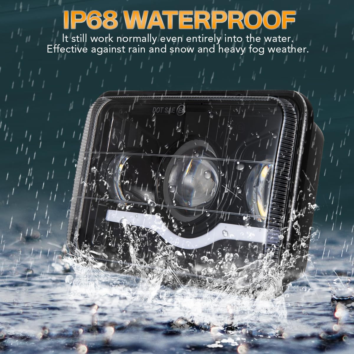 

130W 4X6 INCH Headlights,fit for YAMAHA TW200 DT 125 RE BW200 350 50 XT225 350 WR250,DOT Approved Replacement for H4651 H4652 H4656 H4666