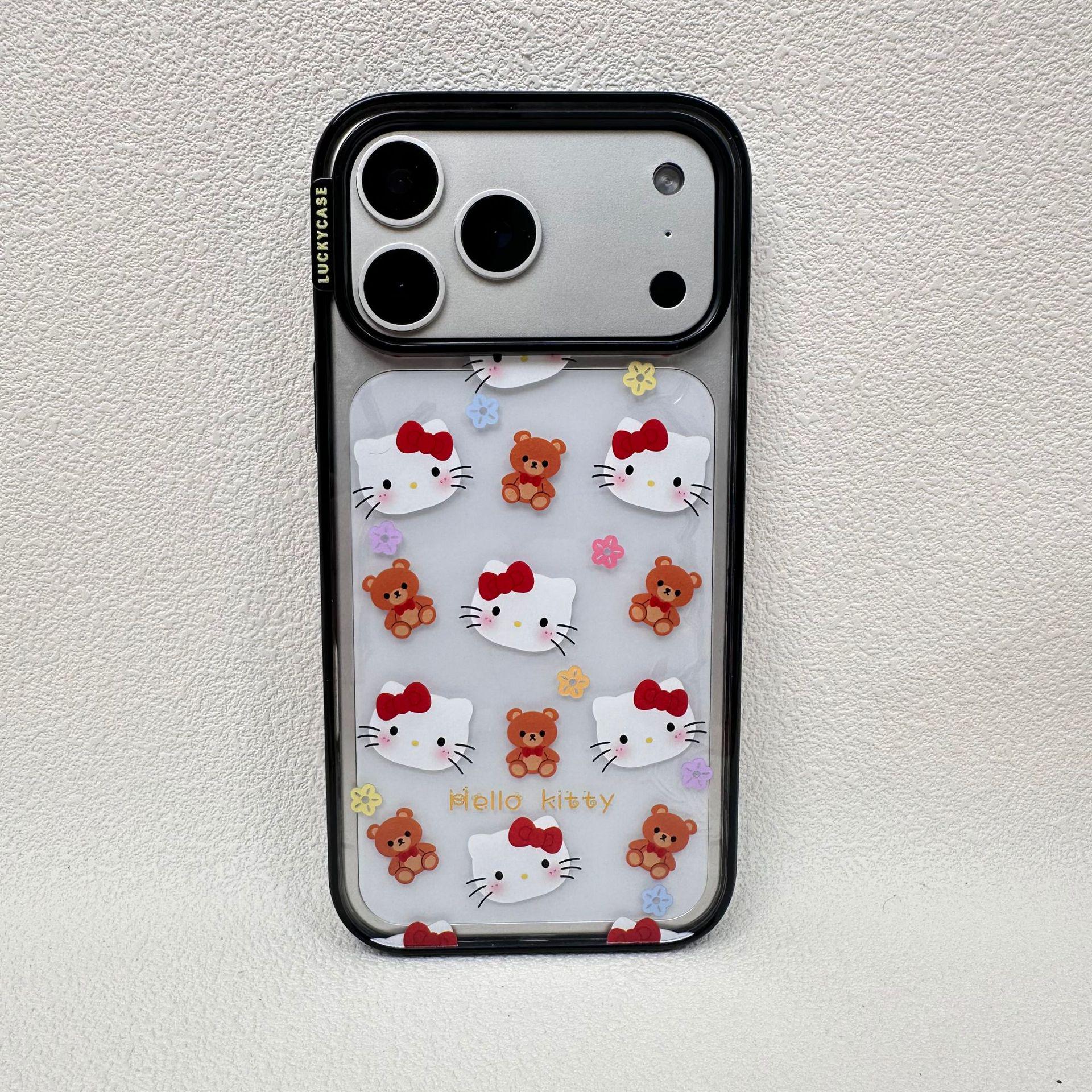 

Black Frame Hello Kitty Bear Phone Case (Shockproof, iPhone 17 Compatible) iPhone 16 Pro