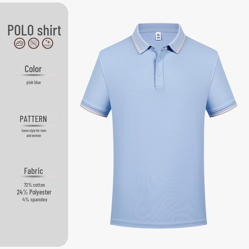 40-Pack Two-Tone Collar Polo Shirts, Custom Embroidered Logo, Lapel Short-Sleeve Workwear M