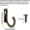100 Pieces Wall Single Hook Robe Hooks Coat Hooks And 110 Pieces Screw - DD