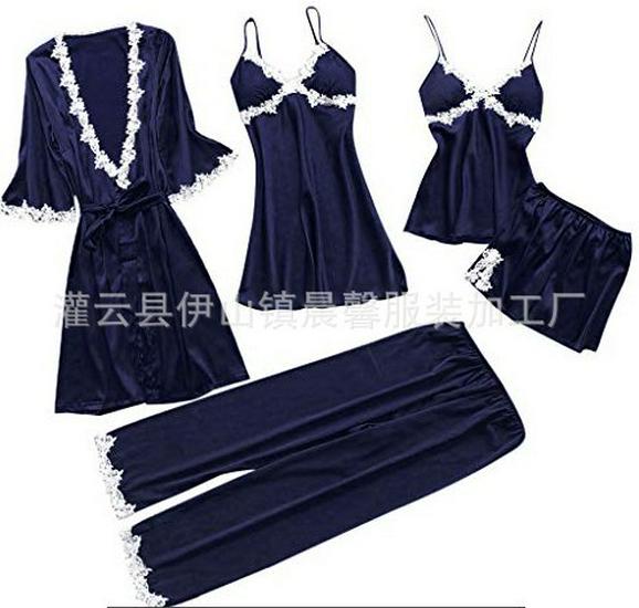 

2019 Европейский и американский женский сексуальный пижамный комплект больших размеров: Летний халат для невесты с рукавом средней длины и халат Quadruple Extra Large