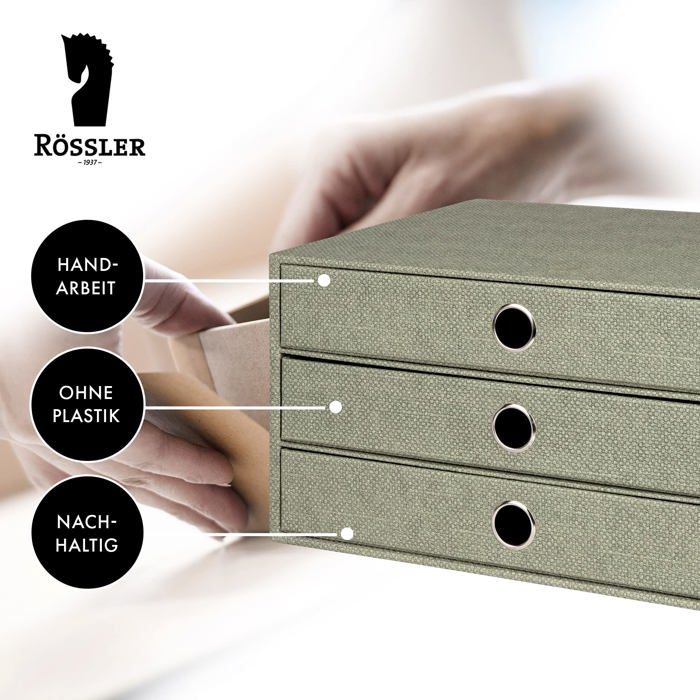 Organizér do zásuvky - Rössler - S.O.H.O. - 3 zásuvky - A4 - Šalvějová barva