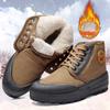 Winter neue warme rutschfeste Baumwollschuhe verschleißfeste Gummisohle Canvas Kaltstiefel Arbeitsschutz Herrenschuhe Canvas Wanderschuhe.