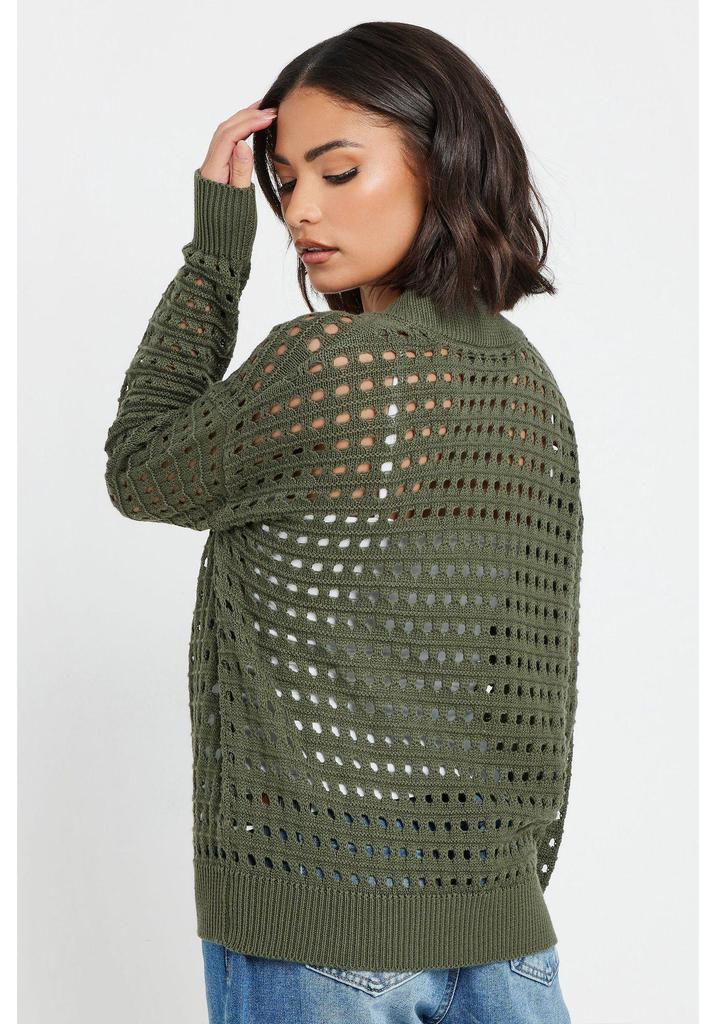 Women's Summer Slimming Zipper Sweater - Hollow Out Mesh Jacket for Versatile Commutes