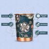 Copper Printed Design 250ML Water Glass with Rust Proof for Home and Office Use Ayurveda and Yoga Health Benefits Glass Set of 6 (Green Gold)