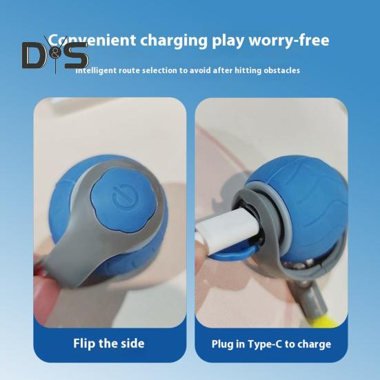 Elektrisches Katzenballspielzeug, intelligentes selbstrollendes Ballspielzeug, bissfestes, über USB wiederaufladbares Haustierspielzeug für Hauskatzen zur Linderung von Langeweile