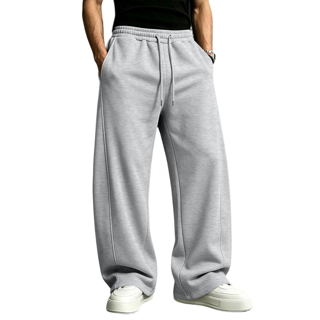 Men's Casual Sweatpants with Elastic Drawstring Waist Loose Fit Straight Leg for and Sports