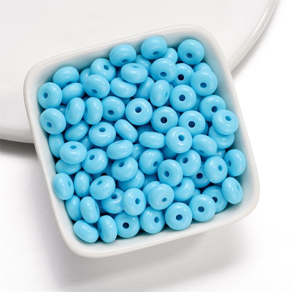 50pcs/Lot Acrylic Oblate Beads 8mm Flat Round Spacer Loose Bead for DIY Necklace Bracelet Jewelry Making Accessories