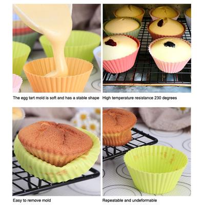 12/24 ks Silikonová forma na dort Kulatý tvar Košíčky na muffiny Cupcake Pečicí formy Pudink Želé Pohárky Pečivo Domácí Kuchyňské Nádobí Bez BPA