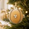 Velvet Finish Christmas Ball Ornament Rhinestone Trim Hanging Ball Ornament  Festive Decorations