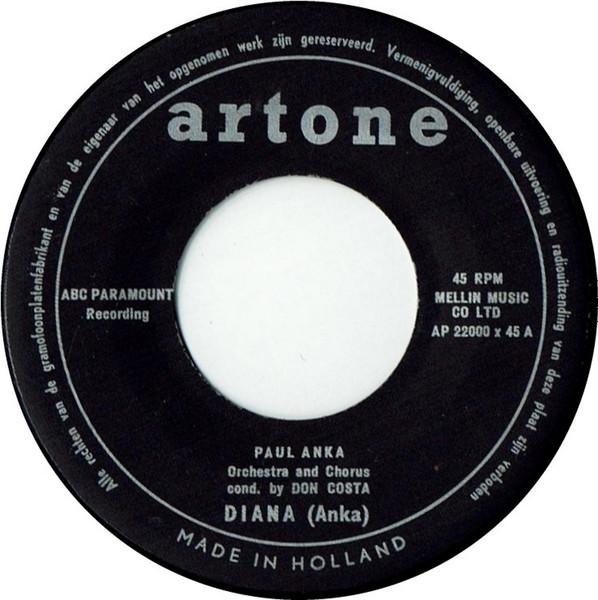 

7inch Record PAUL ANKA - Diana 200 Artone Netherland Rock Used