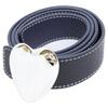 A VACATION [Excellent Condition] HEART 30 SILVER Heart Buckle Reversible Leather Belt Black/Navy/SilverUsed