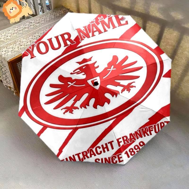 1 PC Automatic Folding Umbrella - Eintracht Frankfurt Custom Name Pattern, Portable & Foldable Design with 8 Ribs, Christmas Birthday Gifts